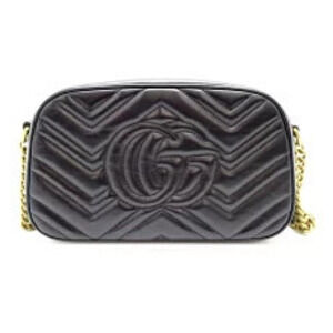 Gucci Leather GG Marmont Bag Black Shoulder